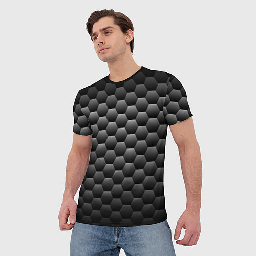 Мужская футболка СТАЛЬНЫЕ СОТЫ BLACK X WHITE / 3D-принт – фото 3