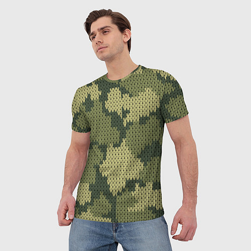 Мужская футболка Вязаный принт милитари / 3D-принт – фото 3