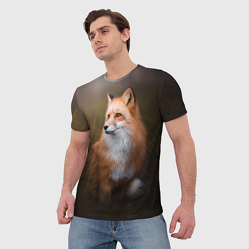 Мужская футболка Лиса-охотница / 3D-принт – фото 3