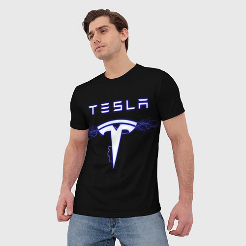 Мужская футболка TESLA / 3D-принт – фото 3
