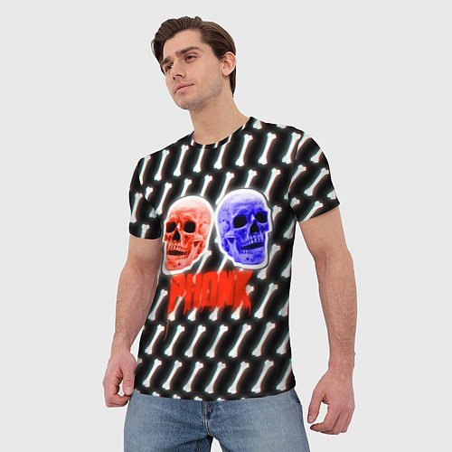 Мужская футболка Phonk ФОНК Черепа / 3D-принт – фото 3