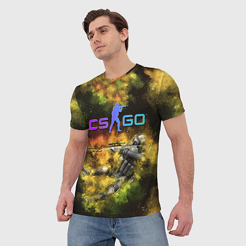 Мужская футболка CS GO Gold dust / 3D-принт – фото 3