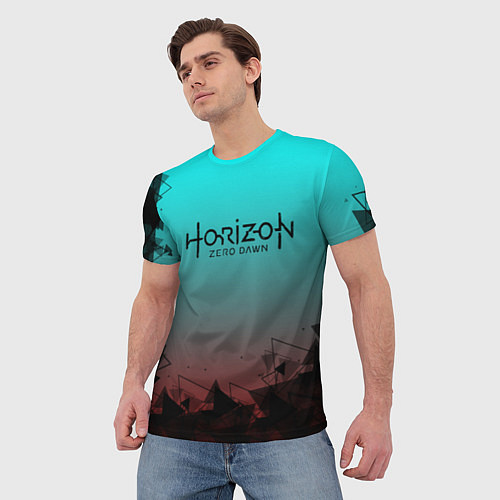 Мужская футболка HORIZON ZERO DAWN / 3D-принт – фото 3