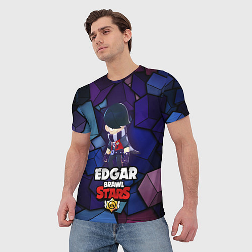 Мужская футболка BRAWL STARS EDGAR / 3D-принт – фото 3