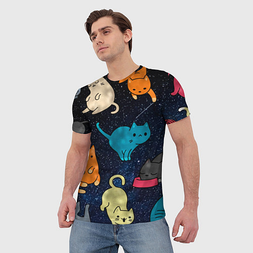 Мужская футболка Космические котики / 3D-принт – фото 3