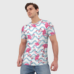 Футболка мужская Фламинго Волны, цвет: 3D-принт — фото 2