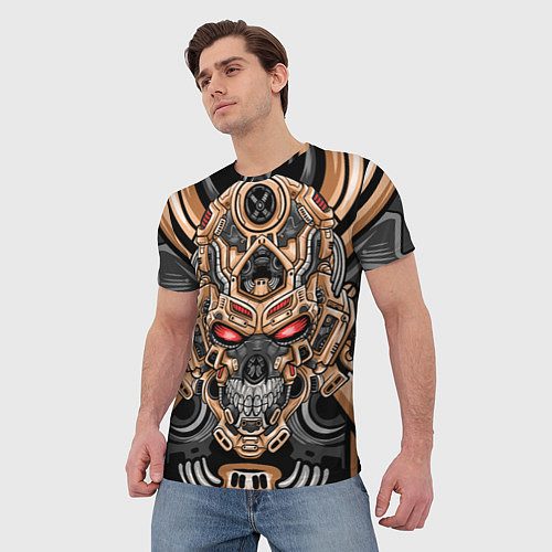 Мужская футболка CyberSkull / 3D-принт – фото 3