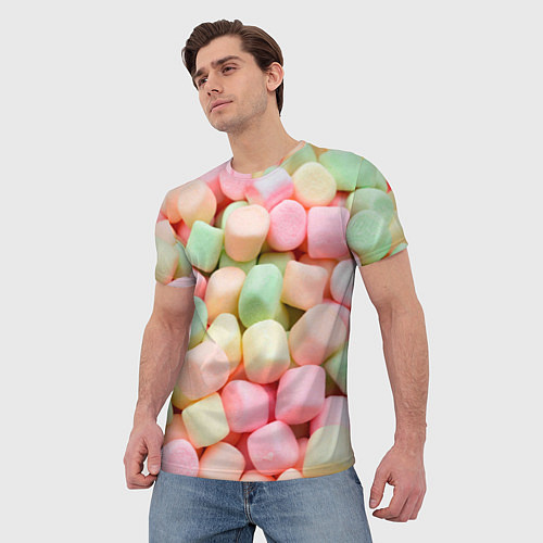 Мужская футболка Маршмэлов зефирки нежные / 3D-принт – фото 3
