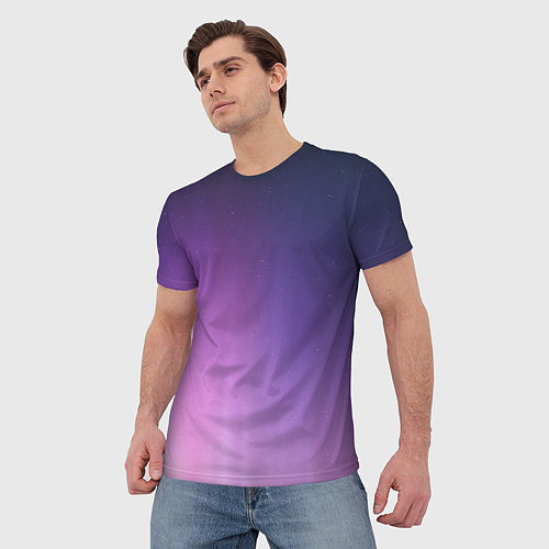 Мужская футболка Северное сияние фиолетовый / 3D-принт – фото 3