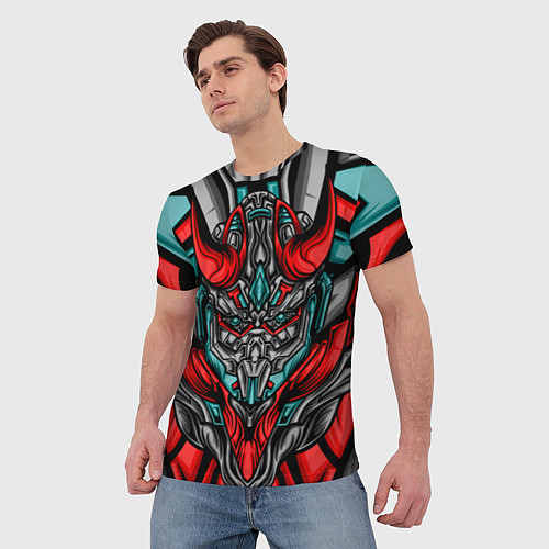 Мужская футболка CyberSkull / 3D-принт – фото 3