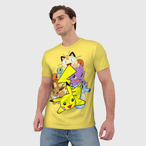Мужская футболка Pokemon-Pikachu / 3D-принт – фото 3