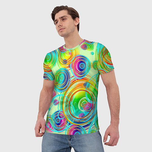 Мужская футболка Радужные спирали позитив / 3D-принт – фото 3