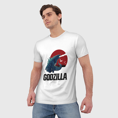 Мужская футболка Годзилла / 3D-принт – фото 3