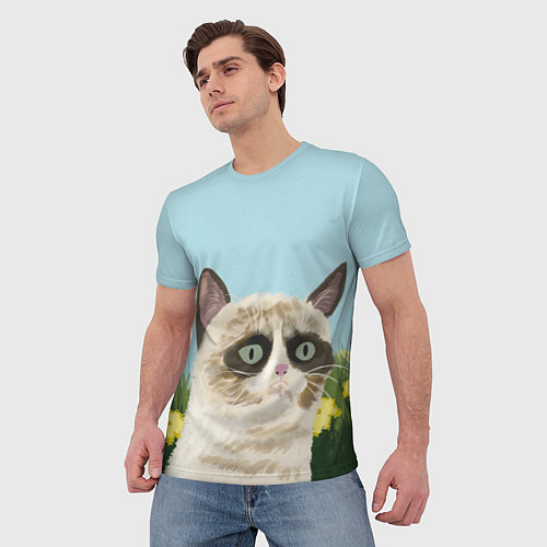 Мужская футболка Grumpy Cat / 3D-принт – фото 3