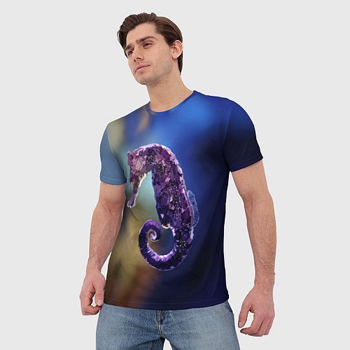 Мужская футболка Морской конёк / 3D-принт – фото 3