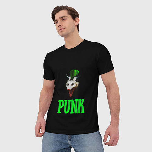 Мужская футболка Punky trashcat / 3D-принт – фото 3