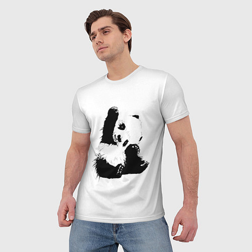 Мужская футболка Панда минимализм / 3D-принт – фото 3