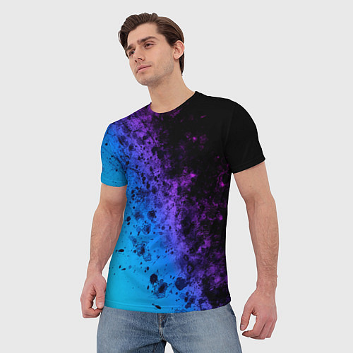 Мужская футболка Неоновые Краски / 3D-принт – фото 3