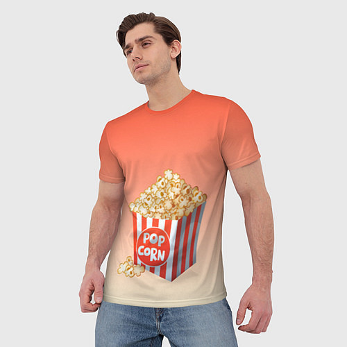 Мужская футболка Попкорн рисунок / 3D-принт – фото 3