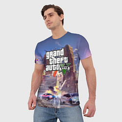 Футболка мужская ЭКШЕН Grand Theft Auto V, цвет: 3D-принт — фото 2