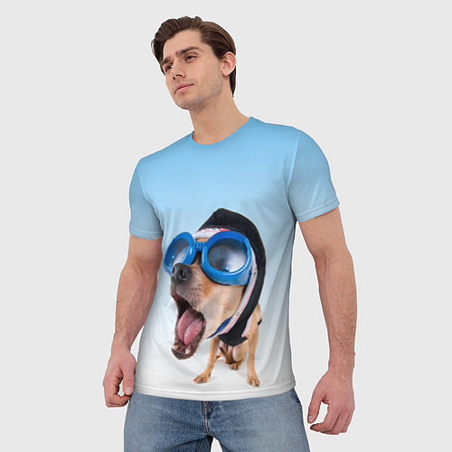 Мужская футболка Собака в очках / 3D-принт – фото 3