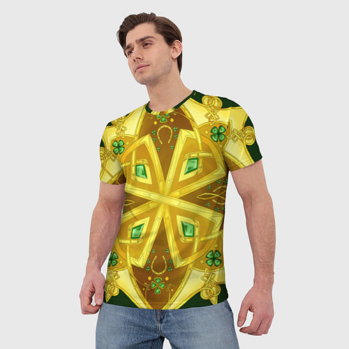 Мужская футболка Золотой клевер / 3D-принт – фото 3