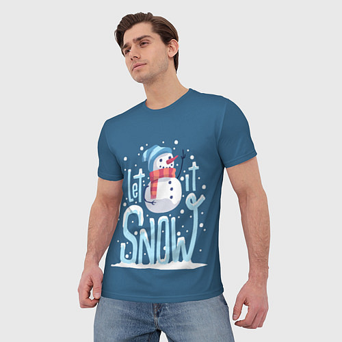 Мужская футболка Пусть идет снег / 3D-принт – фото 3