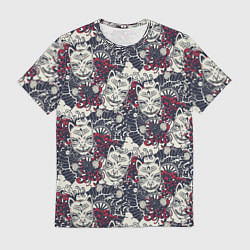 Футболка мужская Японская маска демона, цвет: 3D-принт