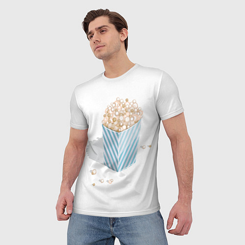 Мужская футболка Попкорн в пакетике / 3D-принт – фото 3