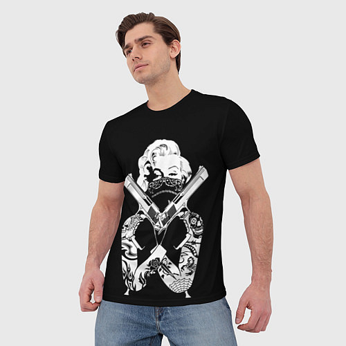 Мужская футболка GANGSTA MARILYN / 3D-принт – фото 3
