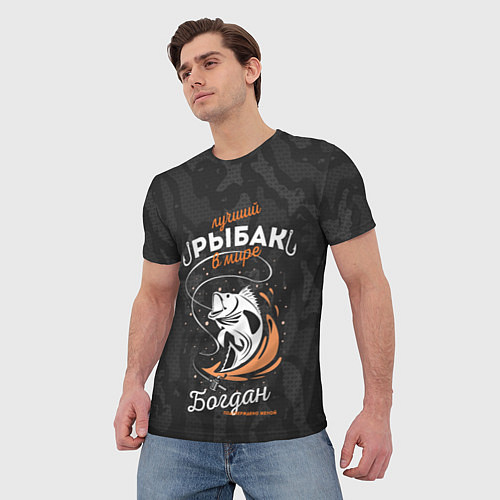 Мужская футболка Камуфляж для рыбака Богдан / 3D-принт – фото 3