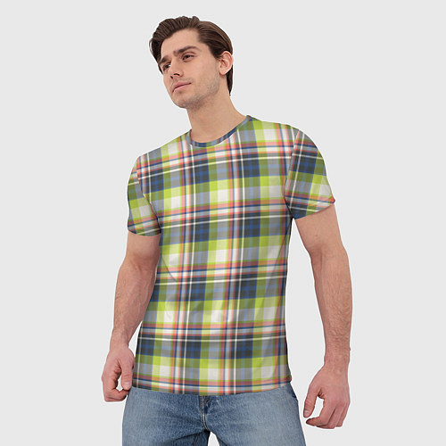 Мужская футболка Текстура в клетку / 3D-принт – фото 3