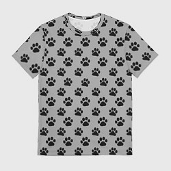 Футболка мужская Следы лап, цвет: 3D-принт