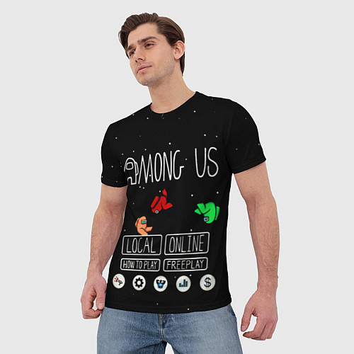 Мужская футболка Among Us Главное Меню / 3D-принт – фото 3