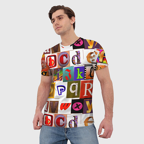 Мужская футболка Английские буквы 2 / 3D-принт – фото 3