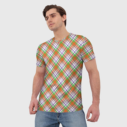 Мужская футболка Узор в клетку / 3D-принт – фото 3
