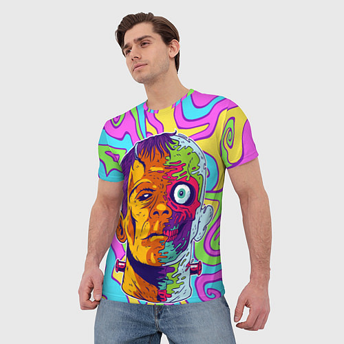 Мужская футболка Психоделический Франкенштейн / 3D-принт – фото 3