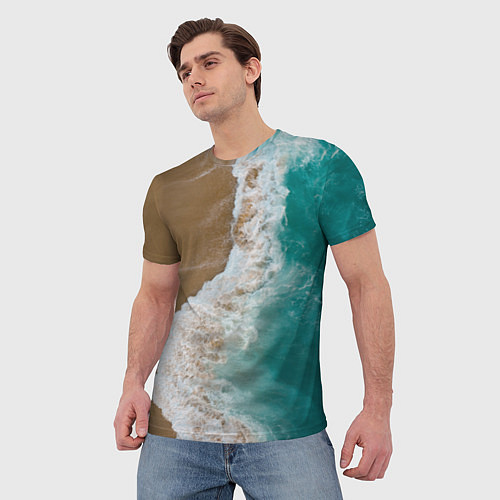 Мужская футболка Пляж beach / 3D-принт – фото 3