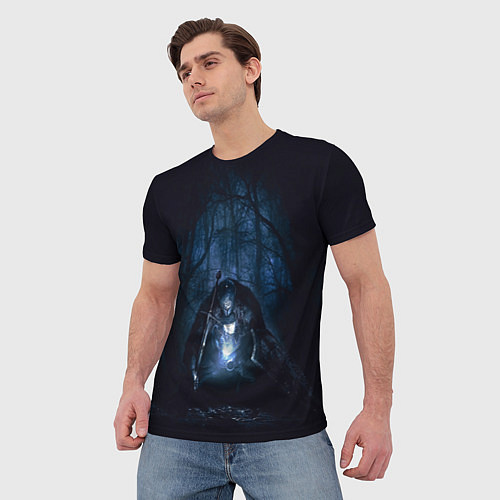 Мужская футболка Странник в лесу / 3D-принт – фото 3
