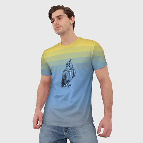 Мужская футболка Филин / 3D-принт – фото 3