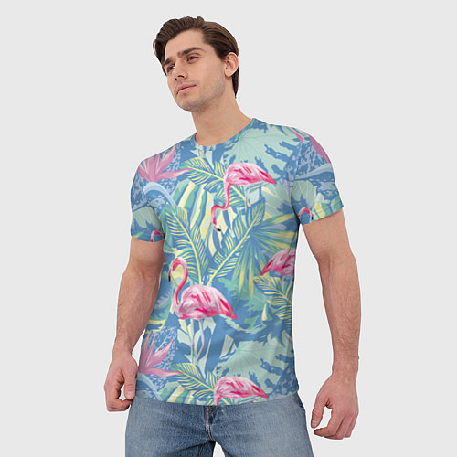 Мужская футболка Фламинго / 3D-принт – фото 3