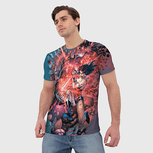 Мужская футболка Чудо-женщина VS Дарксайд / 3D-принт – фото 3