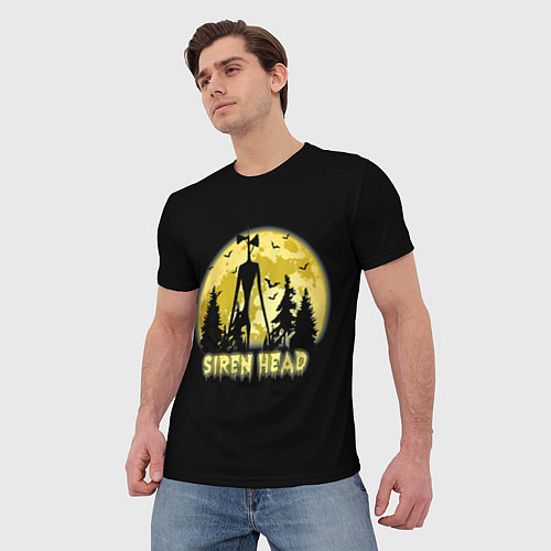 Мужская футболка Siren Head Yellow Moon / 3D-принт – фото 3