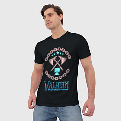 Футболка мужская Valheim лого и цепи, цвет: 3D-принт — фото 2