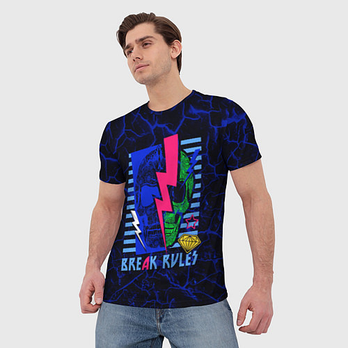 Мужская футболка Break Rules Череп / 3D-принт – фото 3