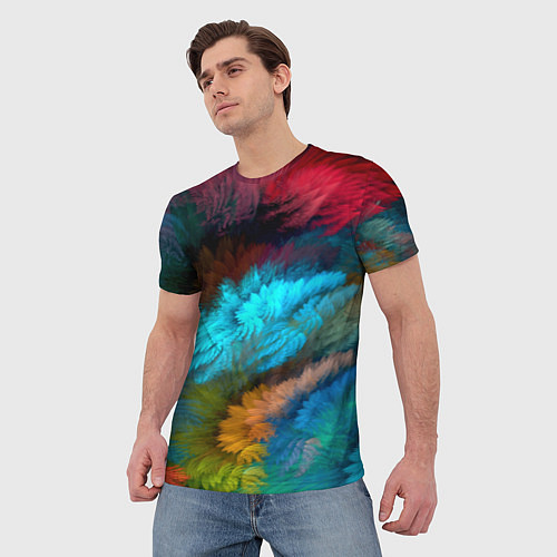 Мужская футболка Цветной дестрой / 3D-принт – фото 3