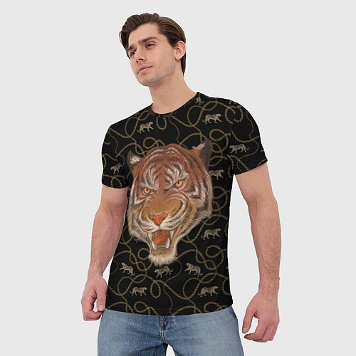 Мужская футболка Морда тигра / 3D-принт – фото 3