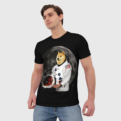 Мужская футболка Доги Космонавт / 3D-принт – фото 3