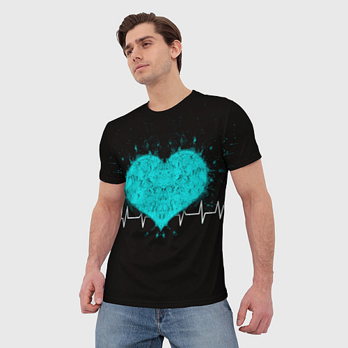 Мужская футболка Стук сердца / 3D-принт – фото 3