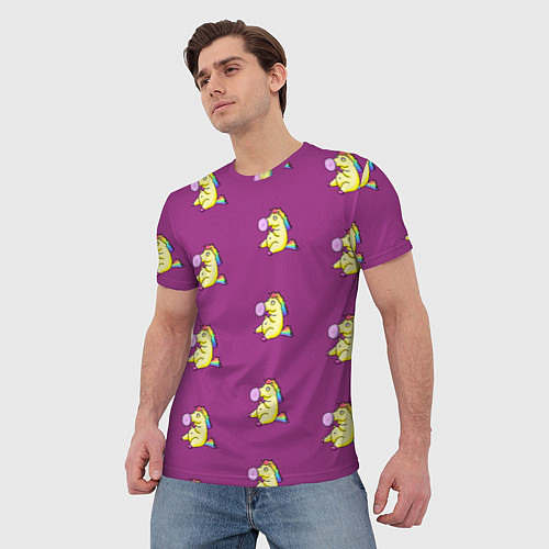 Мужская футболка Фиолетовые пони / 3D-принт – фото 3